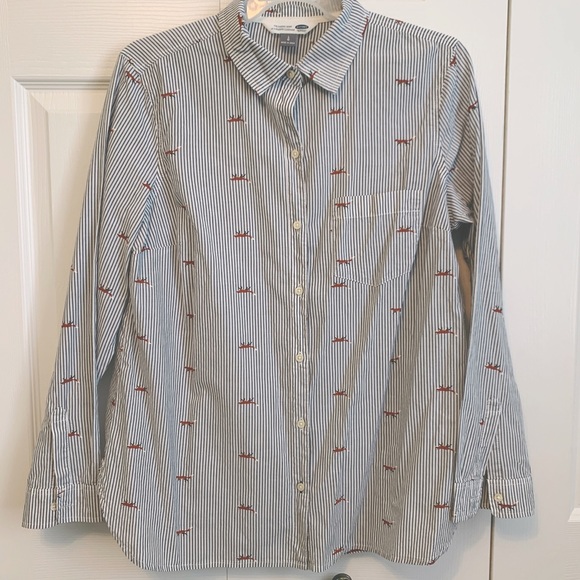 Pinstripe & FOXES button up classic shirt 🦊 - Picture 2 of 7